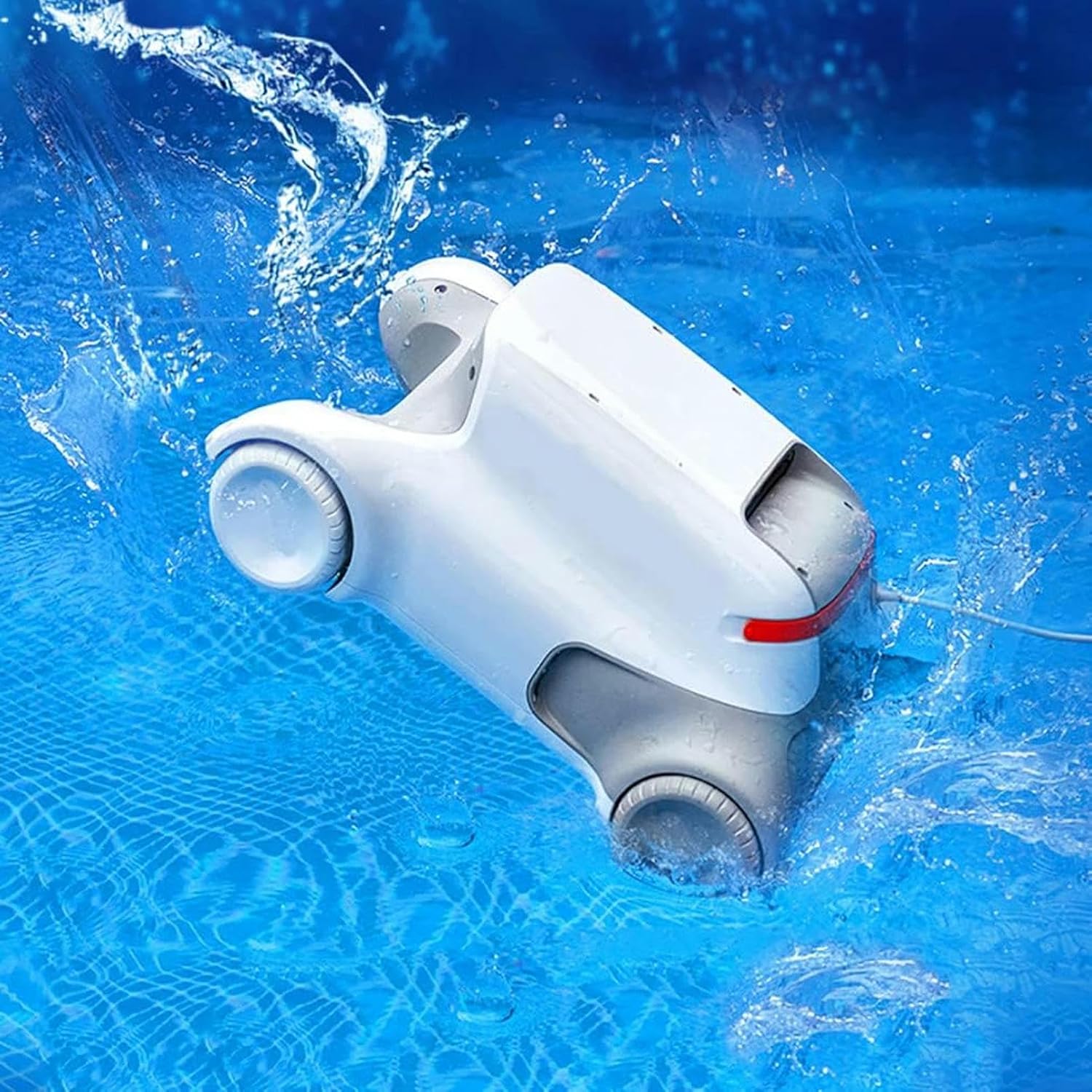 Robotic Pool Cleaner, Cordless Pool Vacuum, Dual-Drive Motors Self-Parking Pool Cleaner Vacuum for In Ground Flat Pools Up to 150 Sq (Lasts 240 Mins)