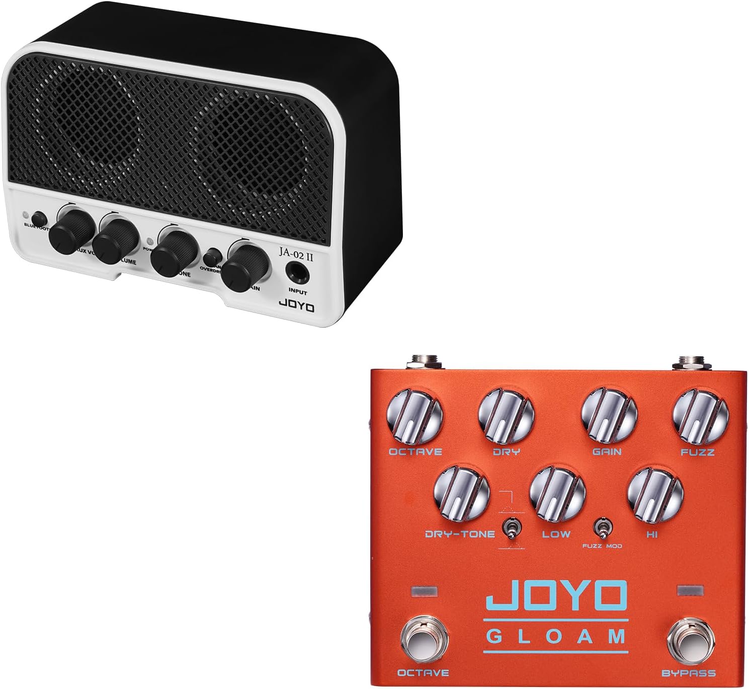 JOYO R-29 Bass Guitar Pedals Octave Fuzz Effect Pedal High Gain and JA-02 II 5W Mini Guitar Combo Amp