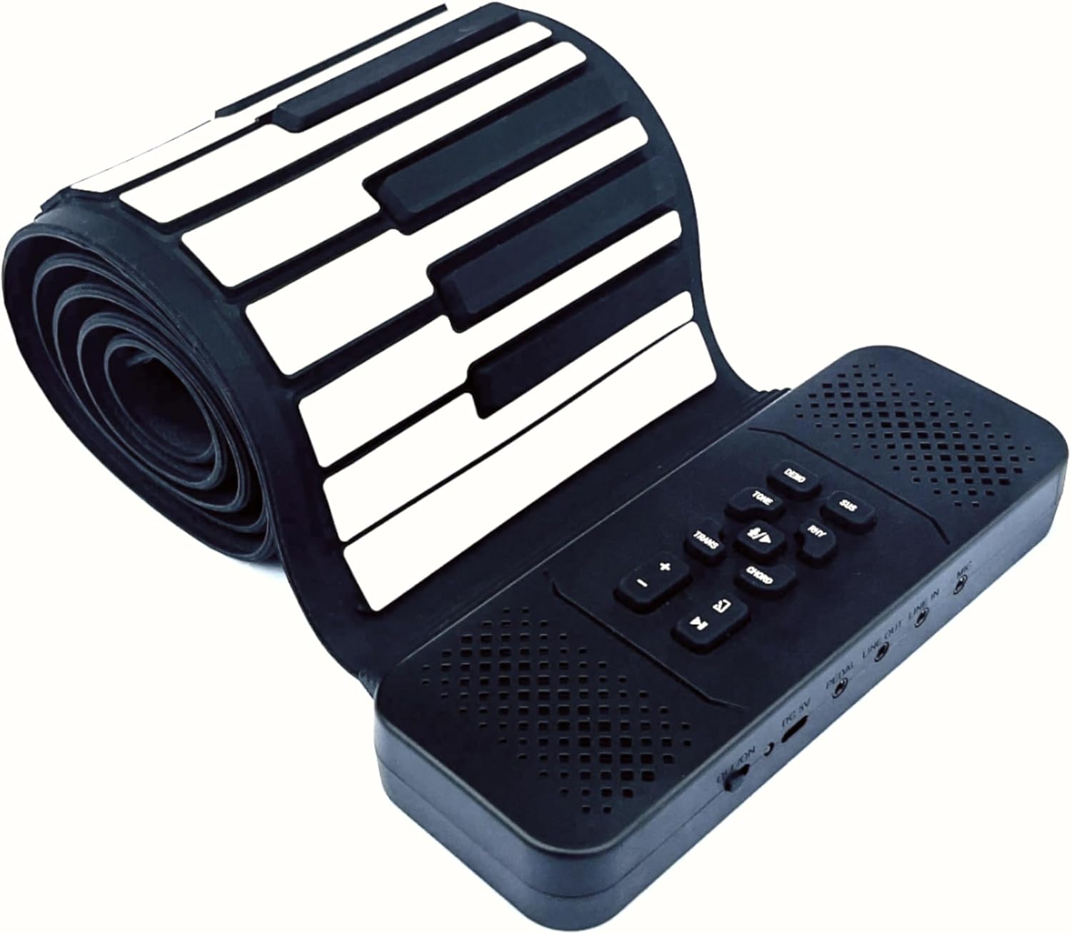 88 Key Roll up Piano Keyboard, pure piano sound source by France Dream, Portable Flexible, built-in both rechargeable battery and speaker/USB/HiFi stereo earphone as a gift (88 key Black)