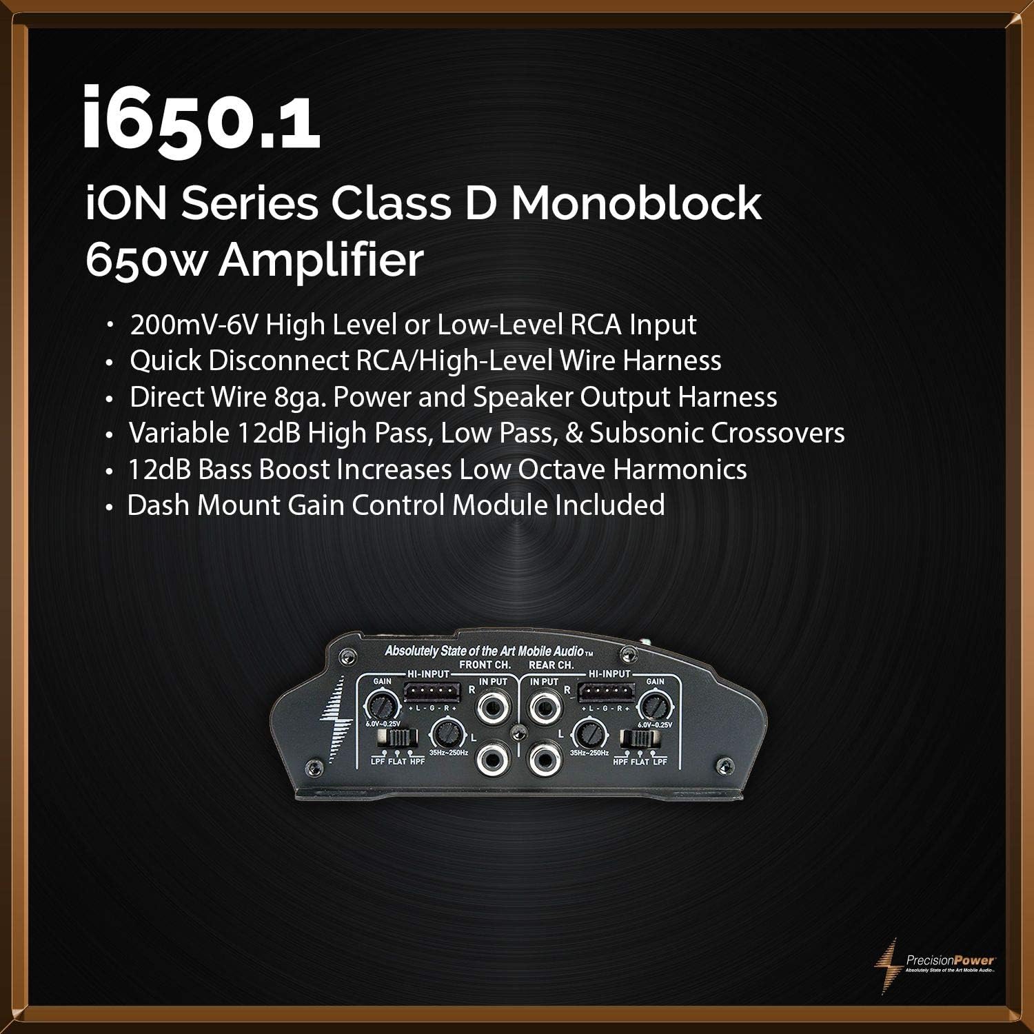 Precision Power i1000.4 650W Class D Full Range 4ch Amplifier,Black & Copper