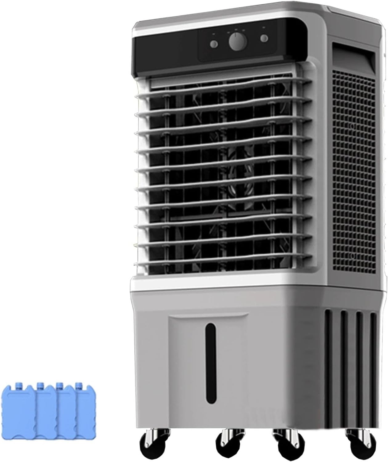 Portable Evaporative Air Cooler, Swamp Cooler with Knob, Portable Air Conditioner with 11 Gal Water Tank, 4 Ice Packs for Outdoor Indoor