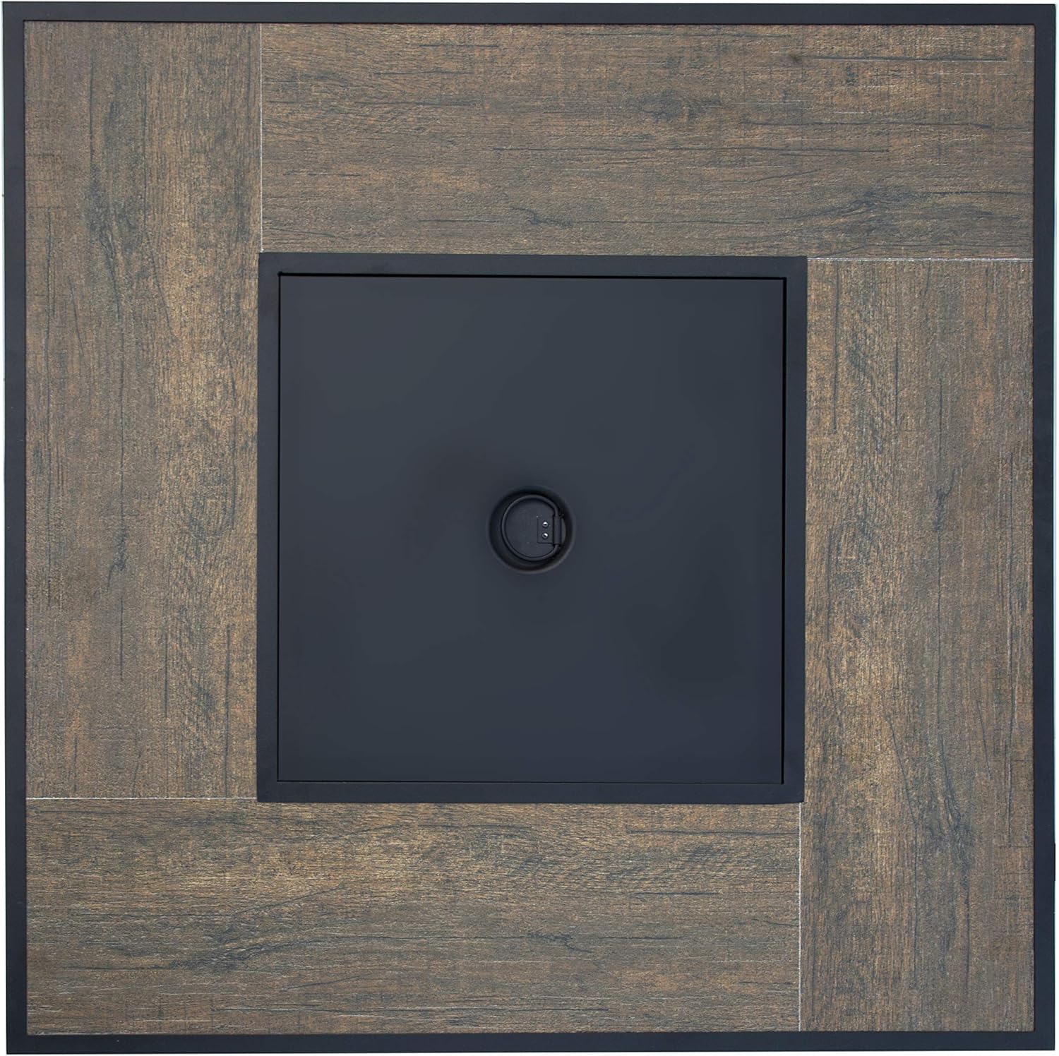 Outdoor Furniture 5-Piece Fire Pit Set, All-Weather Resin Wicker Sofa with Metal Frame, 30-inch Square Top Fire Pit Has Wood-Look Table Surround and 50,000 BTU Stainless Steel Burner