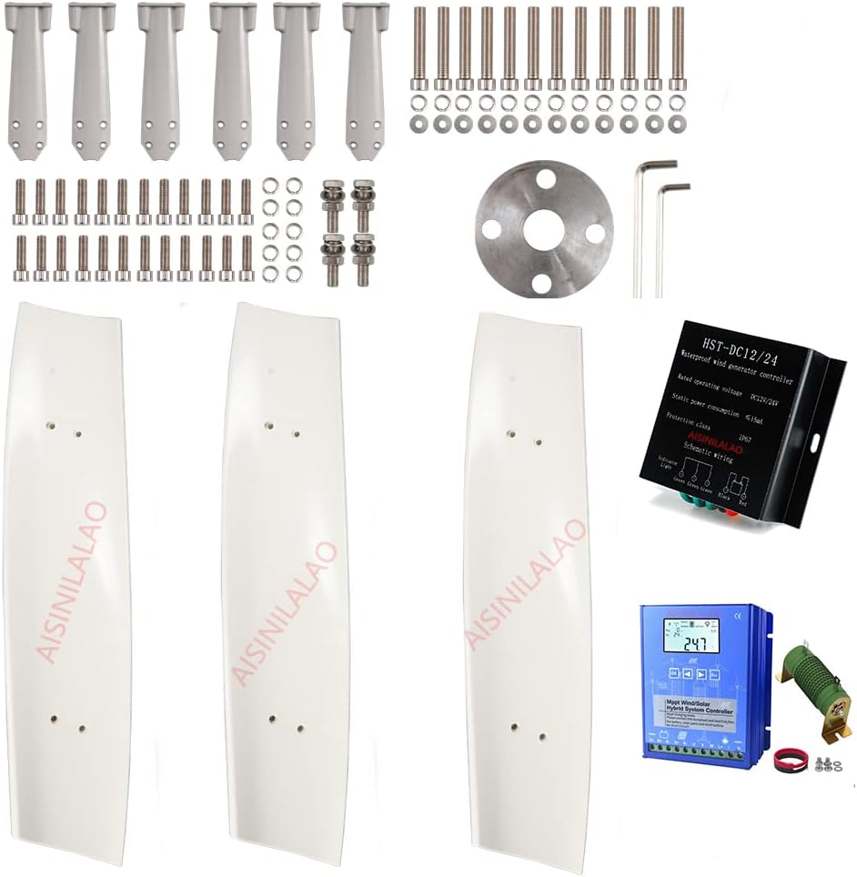 10000W Vertical Maglev Wind Turbine Generator, 12V 24V 48V 220V 3 Blades Noiseless Wind Turbine Kit with Controller Suitable for Courtyard Streetlights