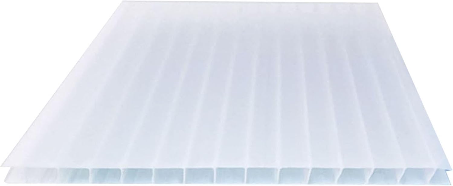 12 Pieces Polycarbonate Greenhouse Panels, Clear Fiberglass Boards, Roof Insulation Boards, Cold Frame Replacement Boards, for Outdoor Garden Pergola(White,1.05X1m-8mm)