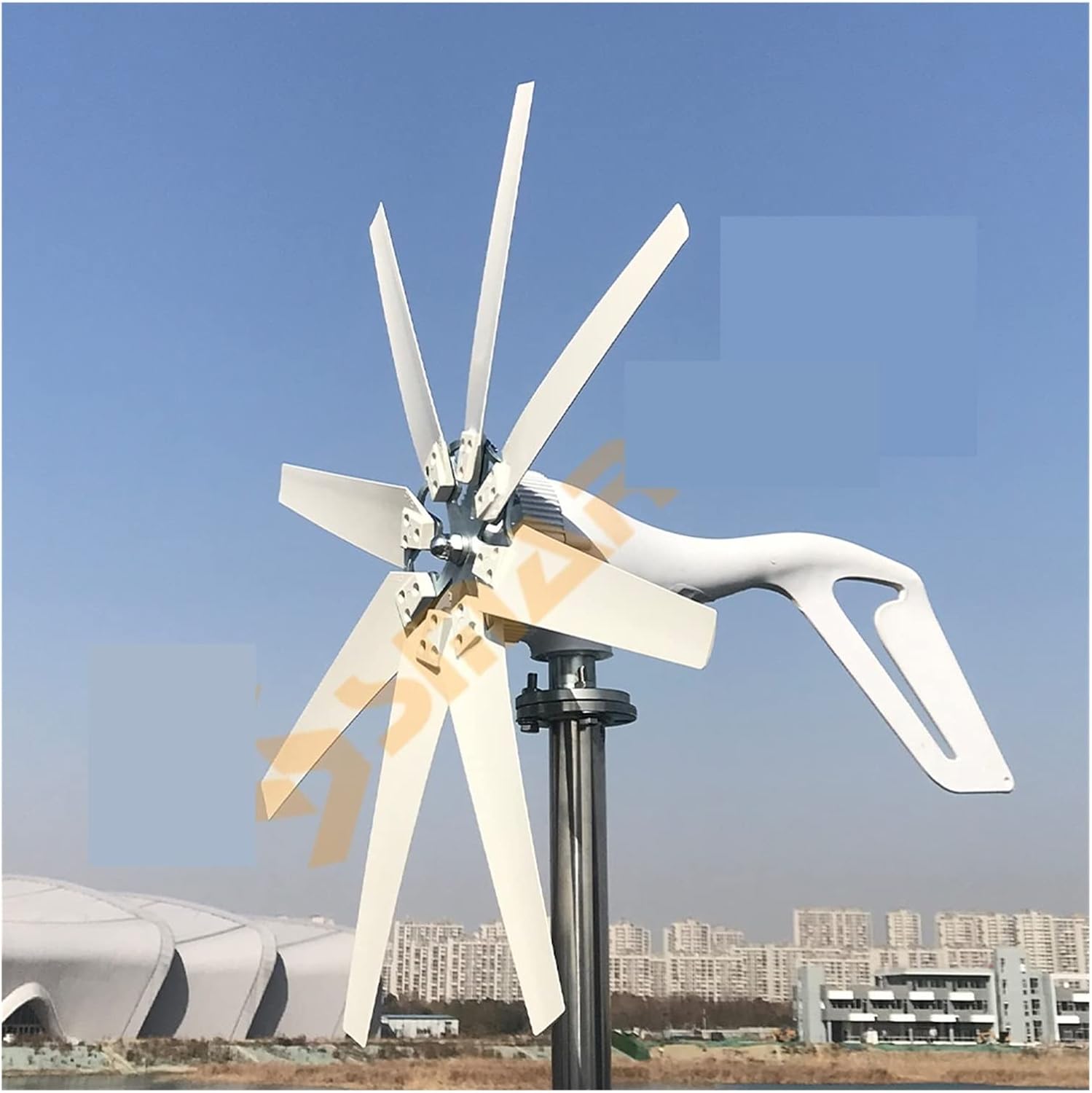 Industrial Wind Turbine Generator 1000W 24V Wind Turbine Generator With MPPT Controller Wind Turbine Generator With 8 Blades Small Wind Turbine For Home Use Low Noise High Efficiency Solar And Wind Po