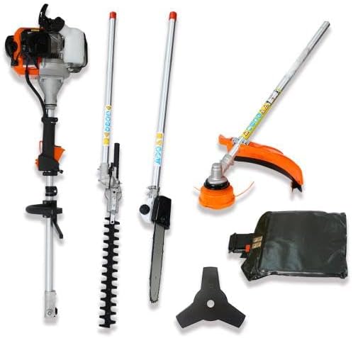【LuckyNote】 4 in 1 Multi-Functional Trimming Tool, 33CC 2-Cycle Garden Tool System with Gas Pole Saw, Hedge Trimmer, Grass Trimmer, and Brush Cutter,11000 RPM
