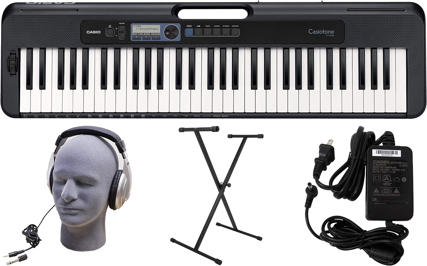 Casio CT-S300 PPK 61-Key Premium Keyboard Pack with Stand, Headphones & Power Supply
