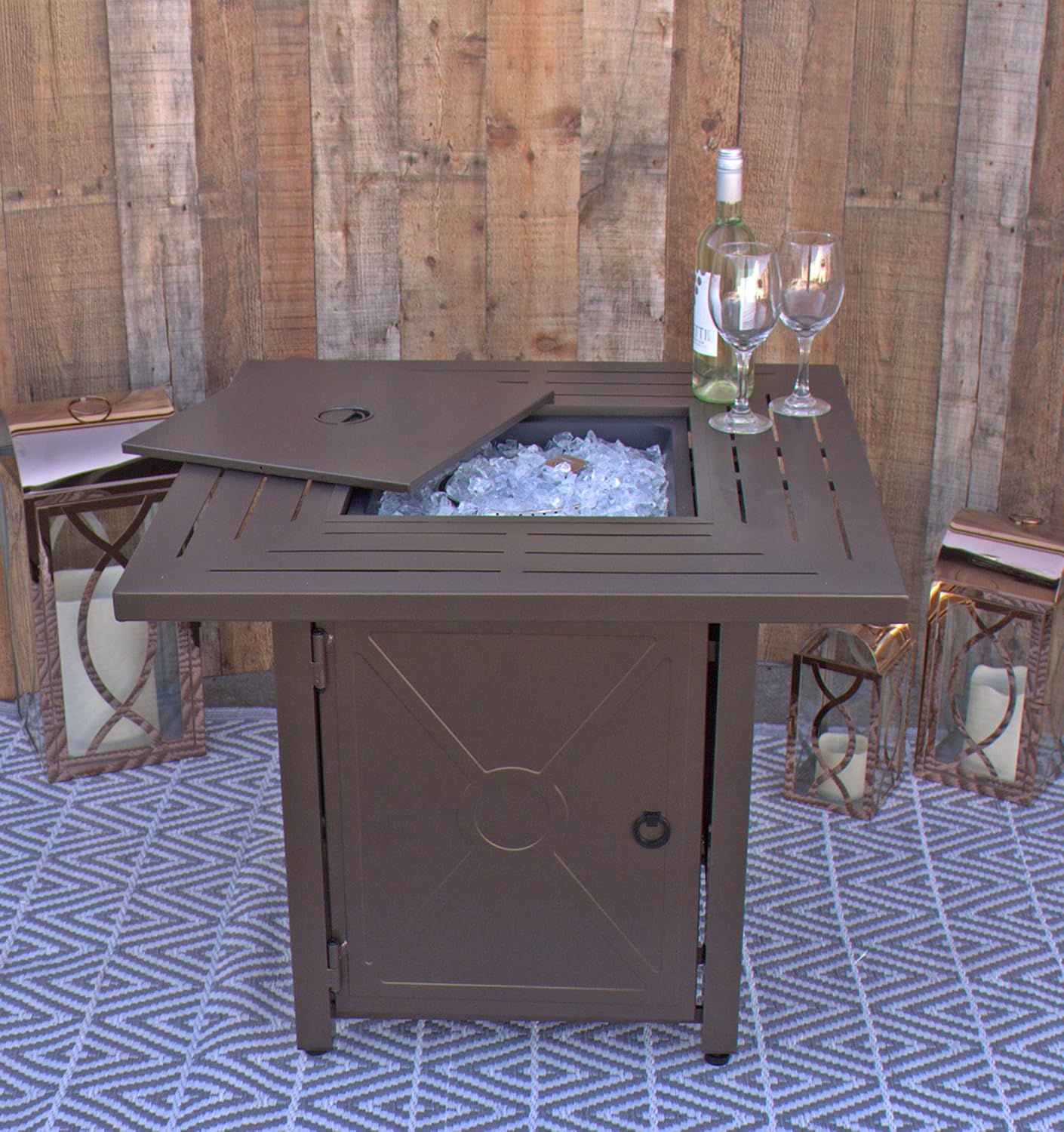 Pebble Lane Living, Ashbury Round Fire Pit Table, 30