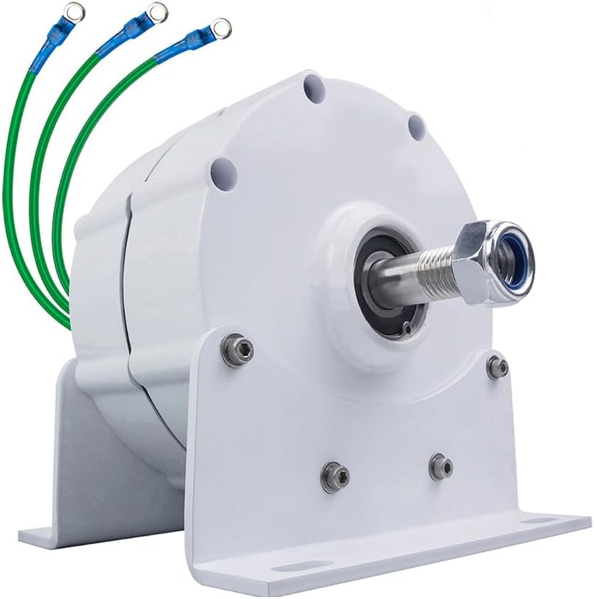 Gearless Permanent Magnet Generator 5000W 12V 24V 48V 220V Low-Speed Household 3 Phase Permanent Alternator for Wind Turbines and Water Turbines(with Base)