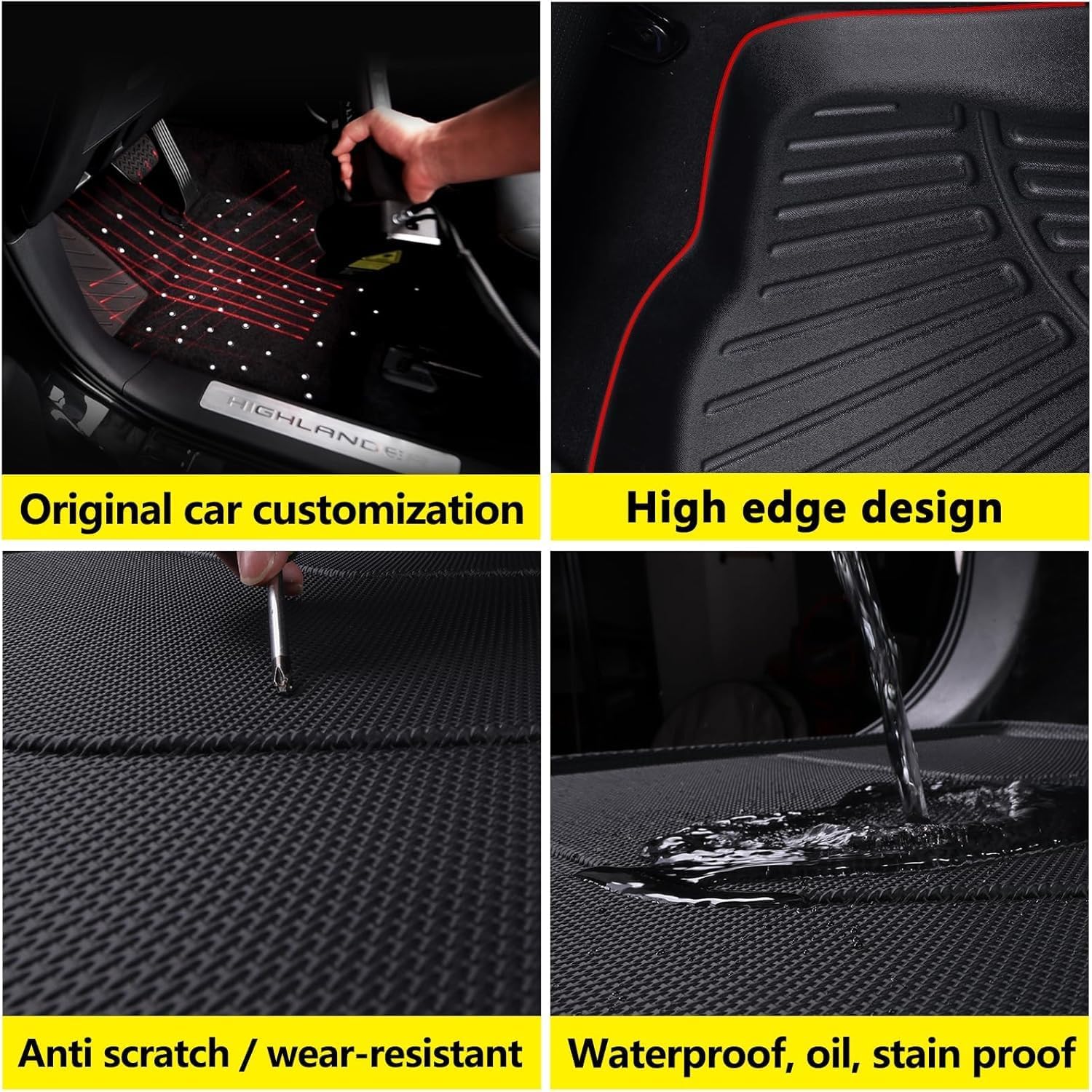 Floor Mats Fits 2022-2024 2025 Ford Transit Connect, TPE All Weather Protection Transit Front Row mat, Black Van Liners mat Accessories