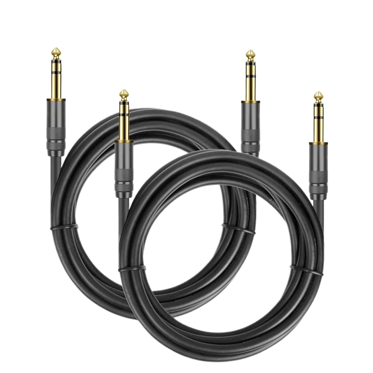TSTS Guitar Audio Cable 1/4 Inch Straight Instrument Cord 6.35mm to 6.35mm Stereo Professional Guitar Cable for Guitar Amplifier(Pack of 2,15m)