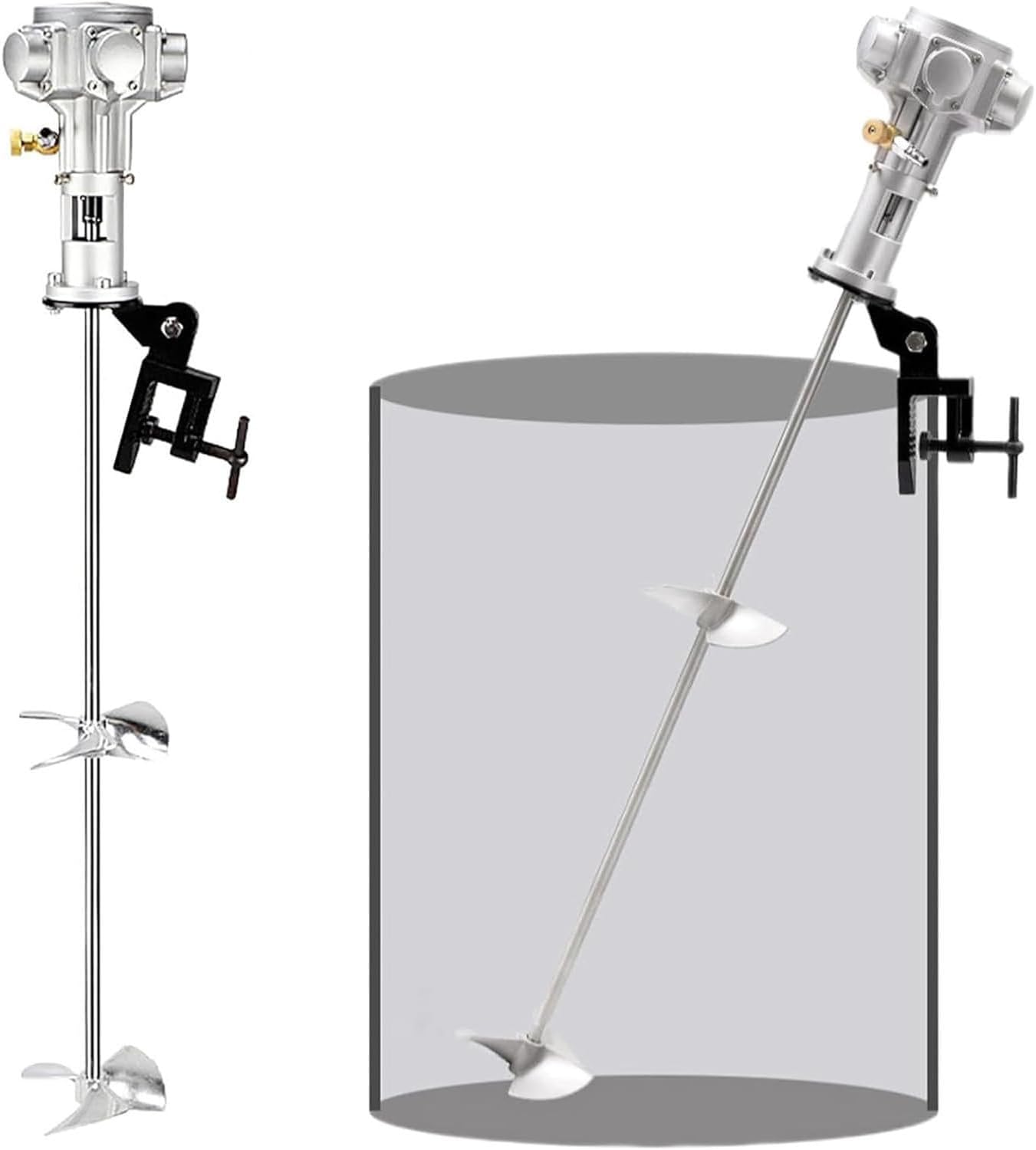 Pneumatic Paint Mixer, 55 Gallon Tank Barrel Clip Bracket Air Agitator, 3/4HP Air Agitator Paint Mix Tool, Coatings Mixing Machine, Paint Mix Tool for Industrial Barrel Ink Coating
