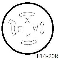 Parkworld Generator 4-Prong 20 AMP NEMA L14-20 Extension Cord (50FT)