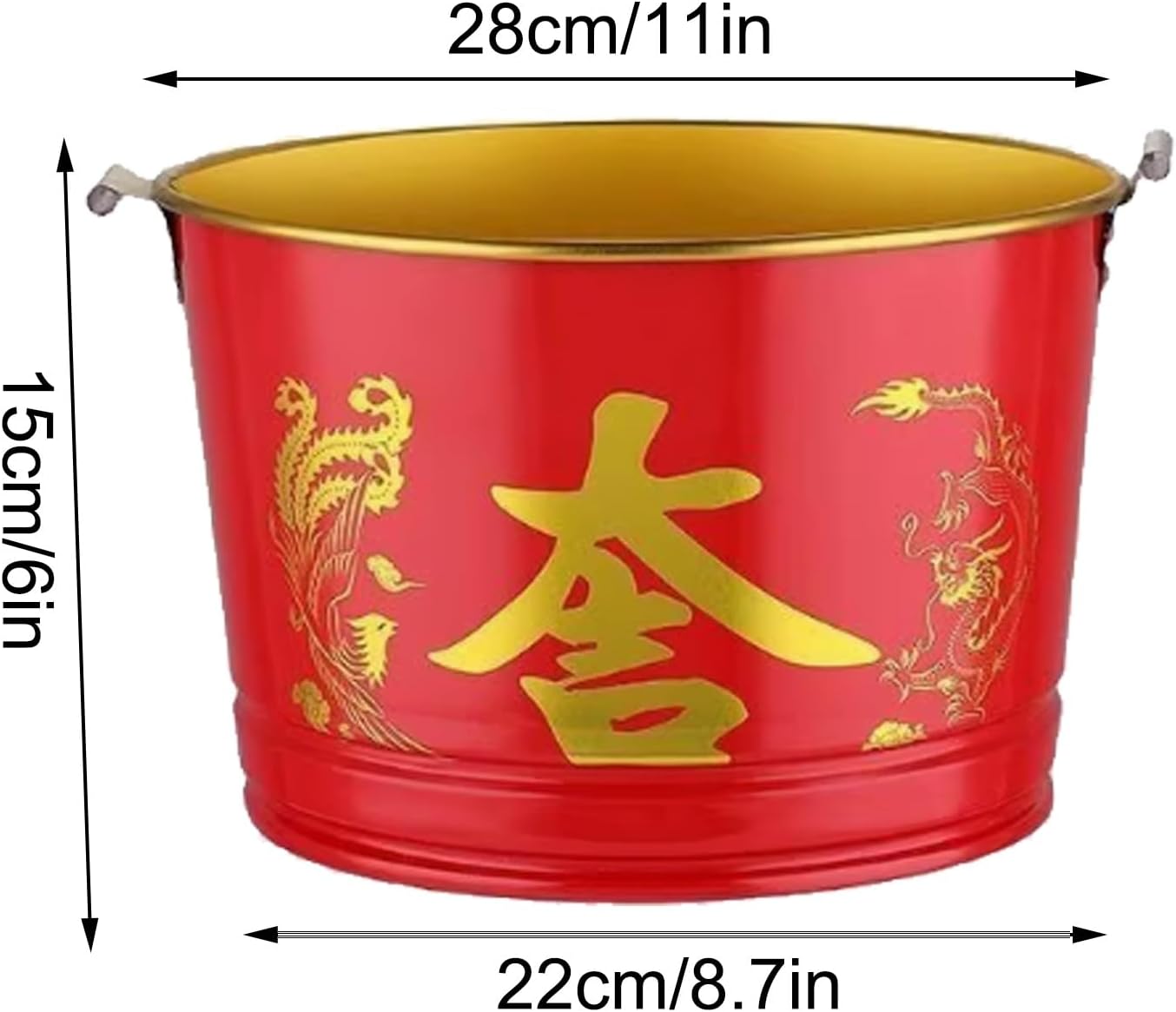 Domestic Burning Barrel, Metal Burning Barrel, Fire Pit, Incinerator with Grid and Fire Hook, 28cm/11in Wide, Easy to Use, Suitable for Burning Paper, Leaves, Rubbish, Wood(Red)