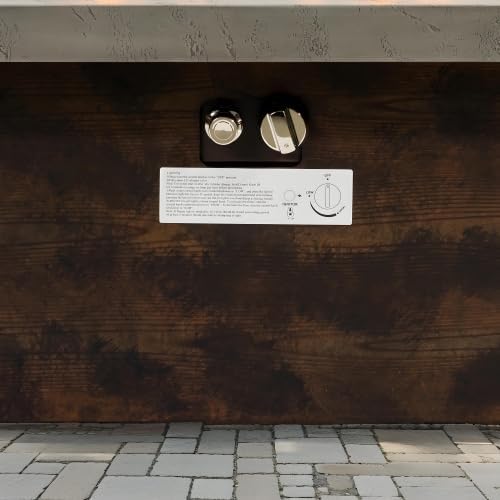 42 Inch Gas Fire Pit Table, Rectangle Fire Pit Table with Cement-Imitating Texture Effect Design, 50000BTU Outdoor Firepit Table for Patio, Backyard, Garden Heating