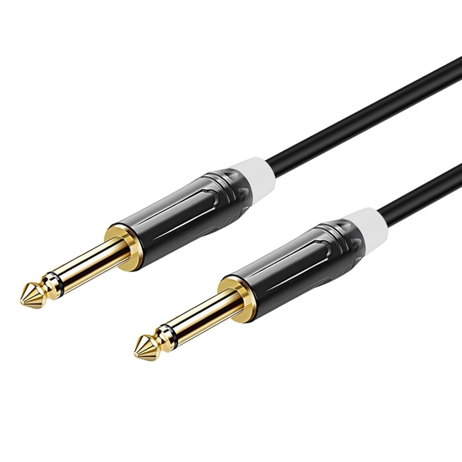 Guitar Audio Cable 6.35 Cable Male to Male 6.5mm Large Two-core Mixer Amplifier Electric Guitar Connection Cable(White,20m)