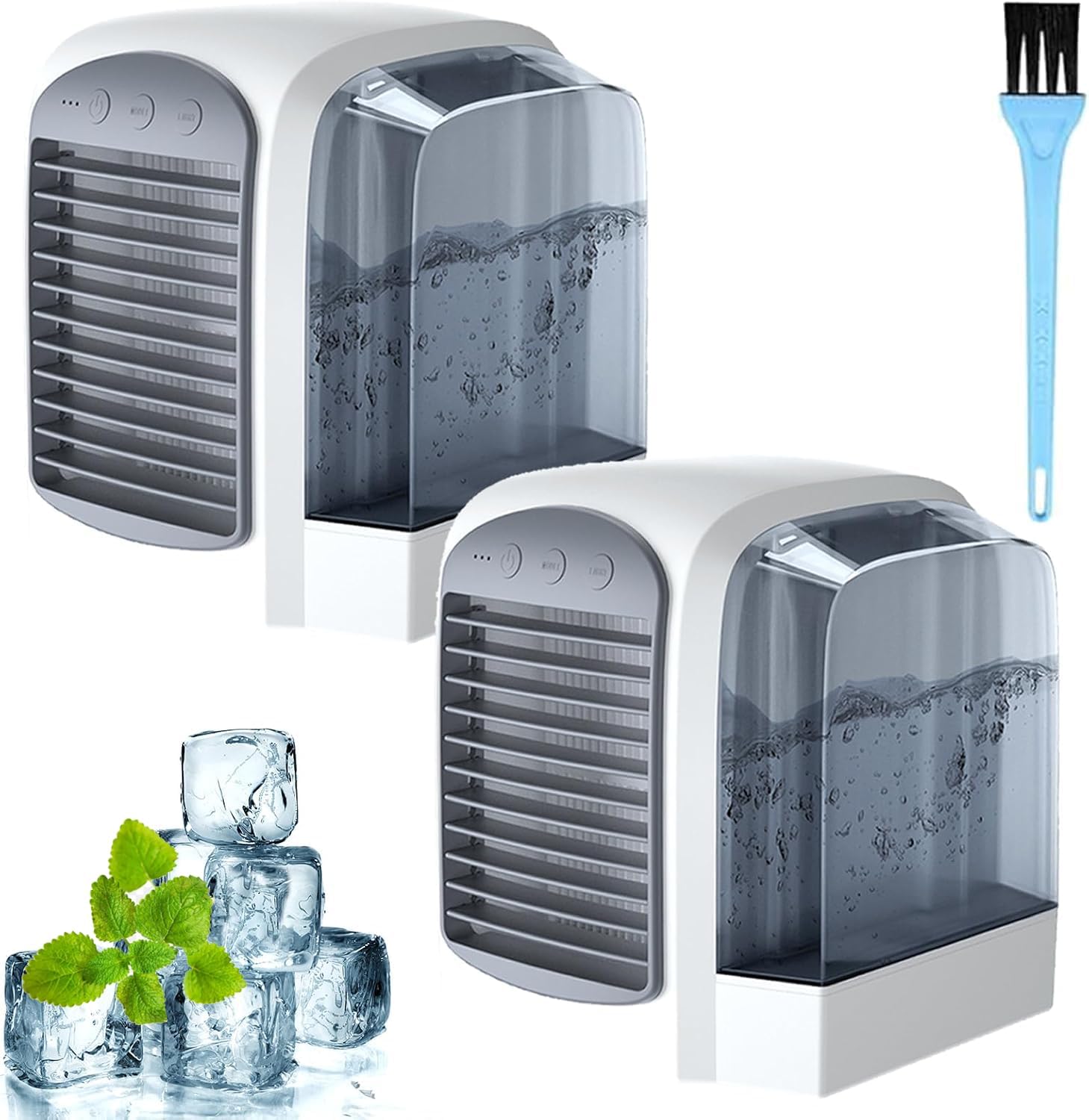 Breeze Box Air Conditioner Fan, 2025 New 4 in 1 Breeze Box Portable Air Conditioner Fan, Fast Cooling with Dynamic Ice Mist Technology for Bedroom Office Home (2pcs)