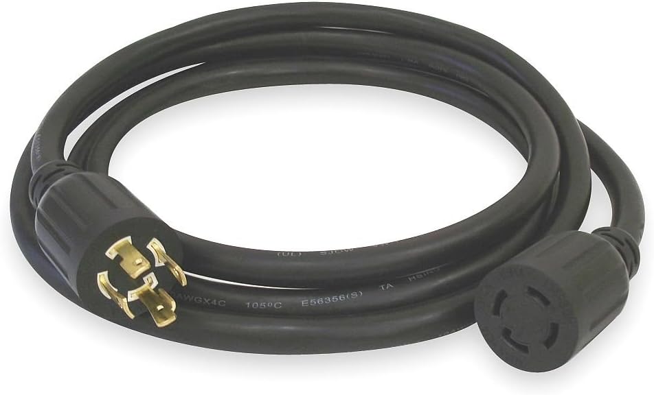 Generac 6329 50-Foot 30-Amp Generator Cord with NEMA L14-30 Ends for Maximum 7,500 Watt Generators - Reliable Power Connection