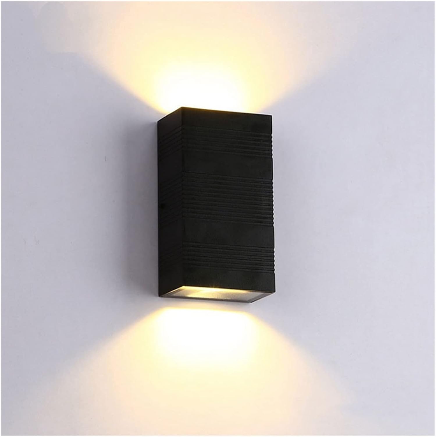 Aluminum Outdoor Waterproof Wall lamp led Courtyard Gateway Residential eclairage exterieur Corridor Garden Lighting fixtures(Grey,Warm Light_6W)