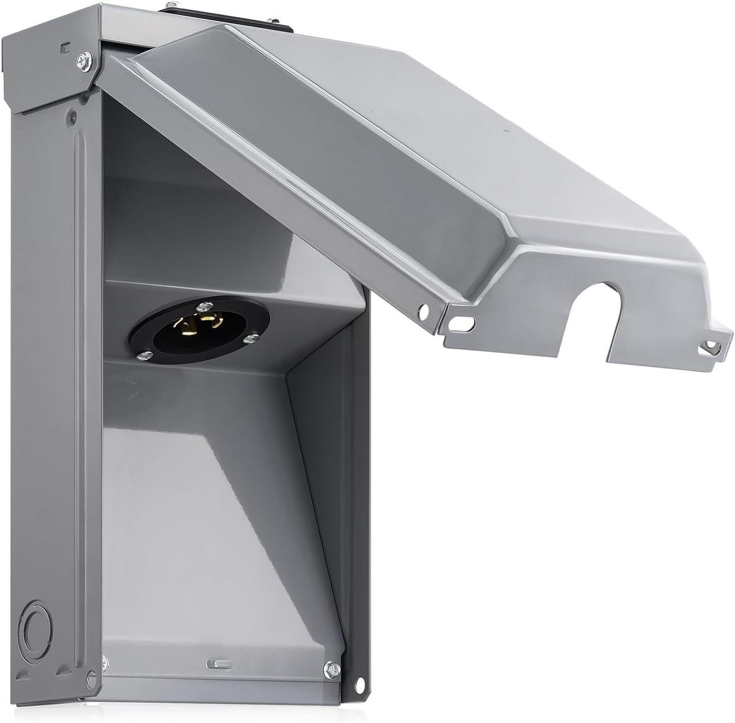 30 Amp Generator Power Box Stainless Steel Rainproof 7500W with Removable Knockout Holes for Outdoor Residential Commercial Use