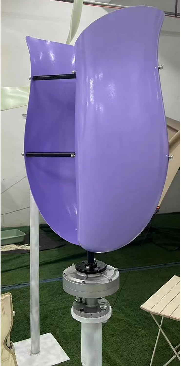 1500W / 3000W Wind Turbine Generator Kit 12V / 24V / 48V 2-Blade Vertical Axis Wind Turbine Generator, Maglev Generator with MPPT Controller, Purple Electricity Producer Equipment,1500w,48V
