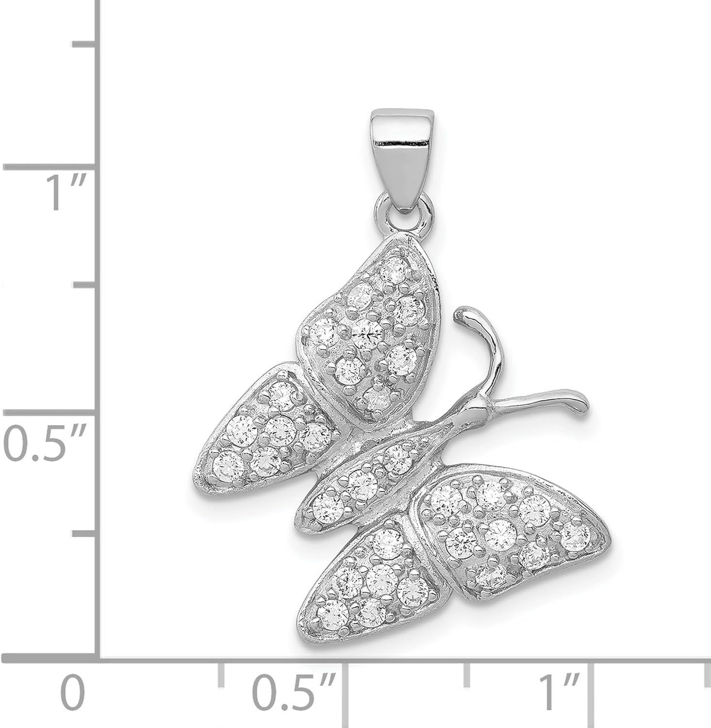 Sterling Silver Butterfly Pendant Necklace for Women with Cubic Zirconia Accents, Feminine Spiritual Nature Charm Jewelry Symbolizing Transformation, Growth and Renewal, Elegant Everyday Accessory