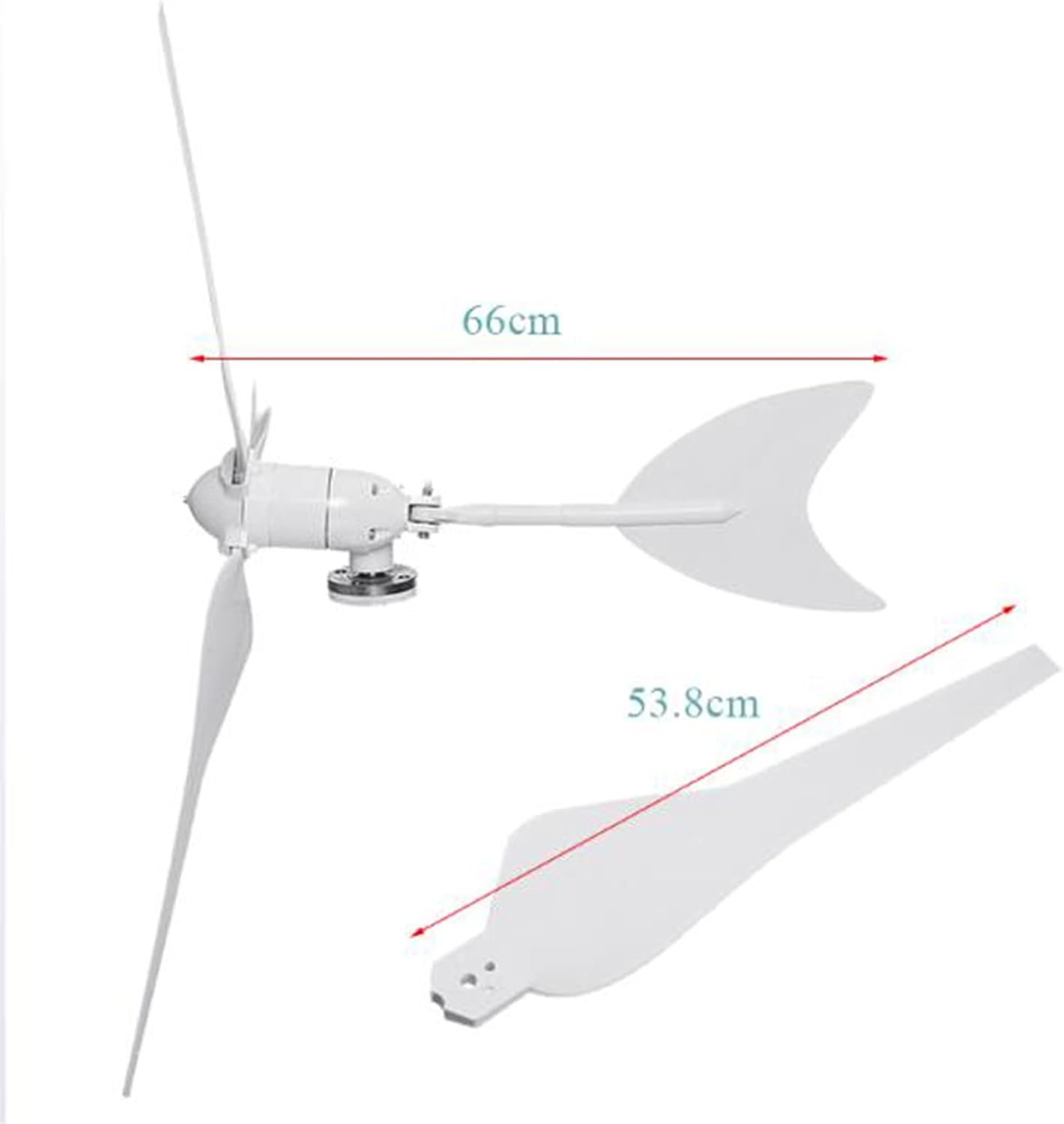 10000W No Noise Horizontal Axis Wind Turbine Generator, 12V-220V Automatic Wind Adjustment, Applicable to The Need for Power Supply Places(White)