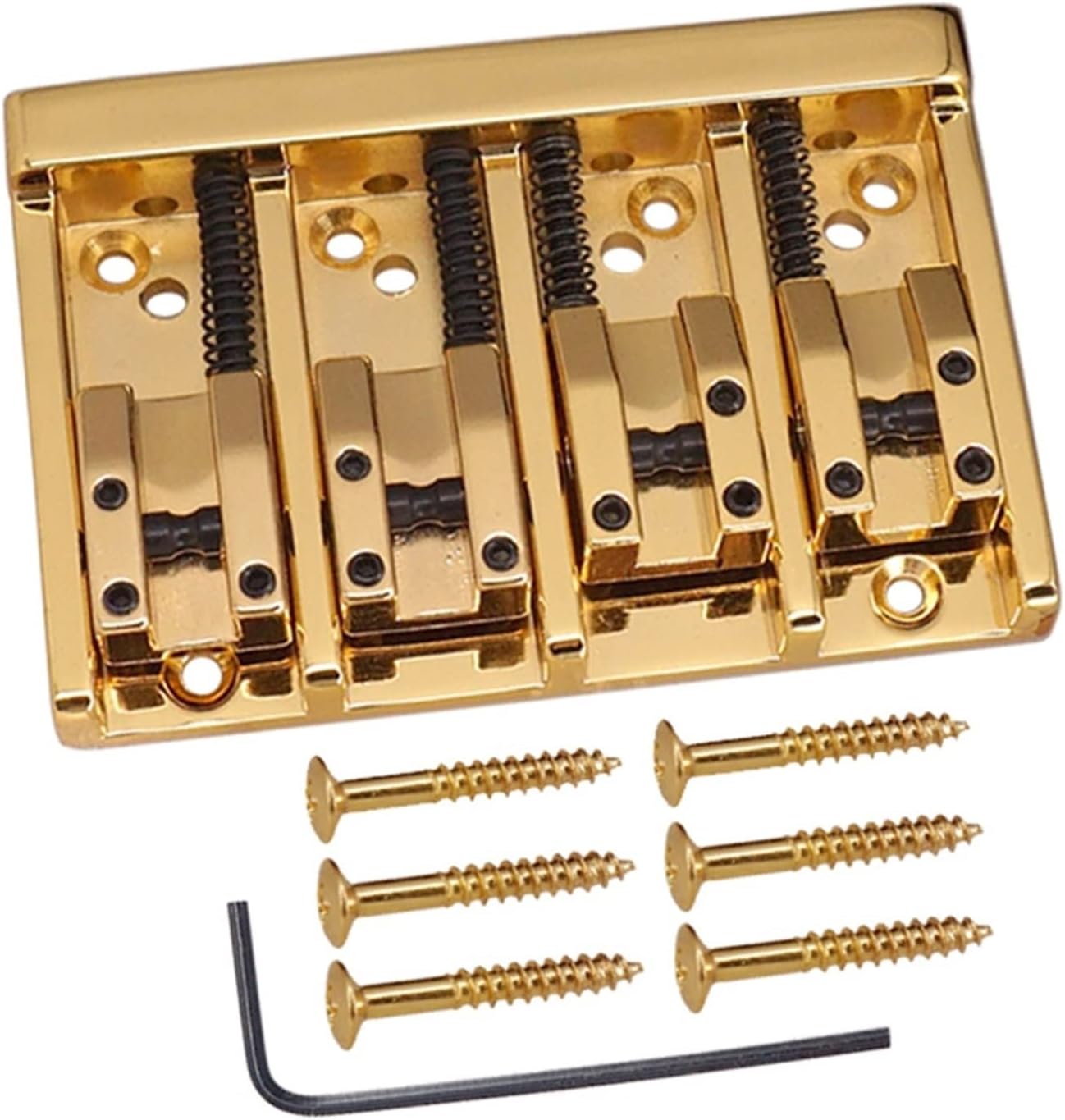 A Set of Gold 4 Strings Bass Bridge Guitar Strings Bridge Guitar Accessories Parts Musical Instrument Guitar Parts Bridge