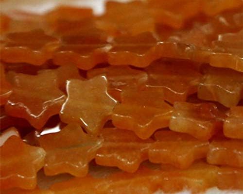 1 strands natural orange red aventurine flat star shape small loose jewelry sets beads 4-8mm 03100