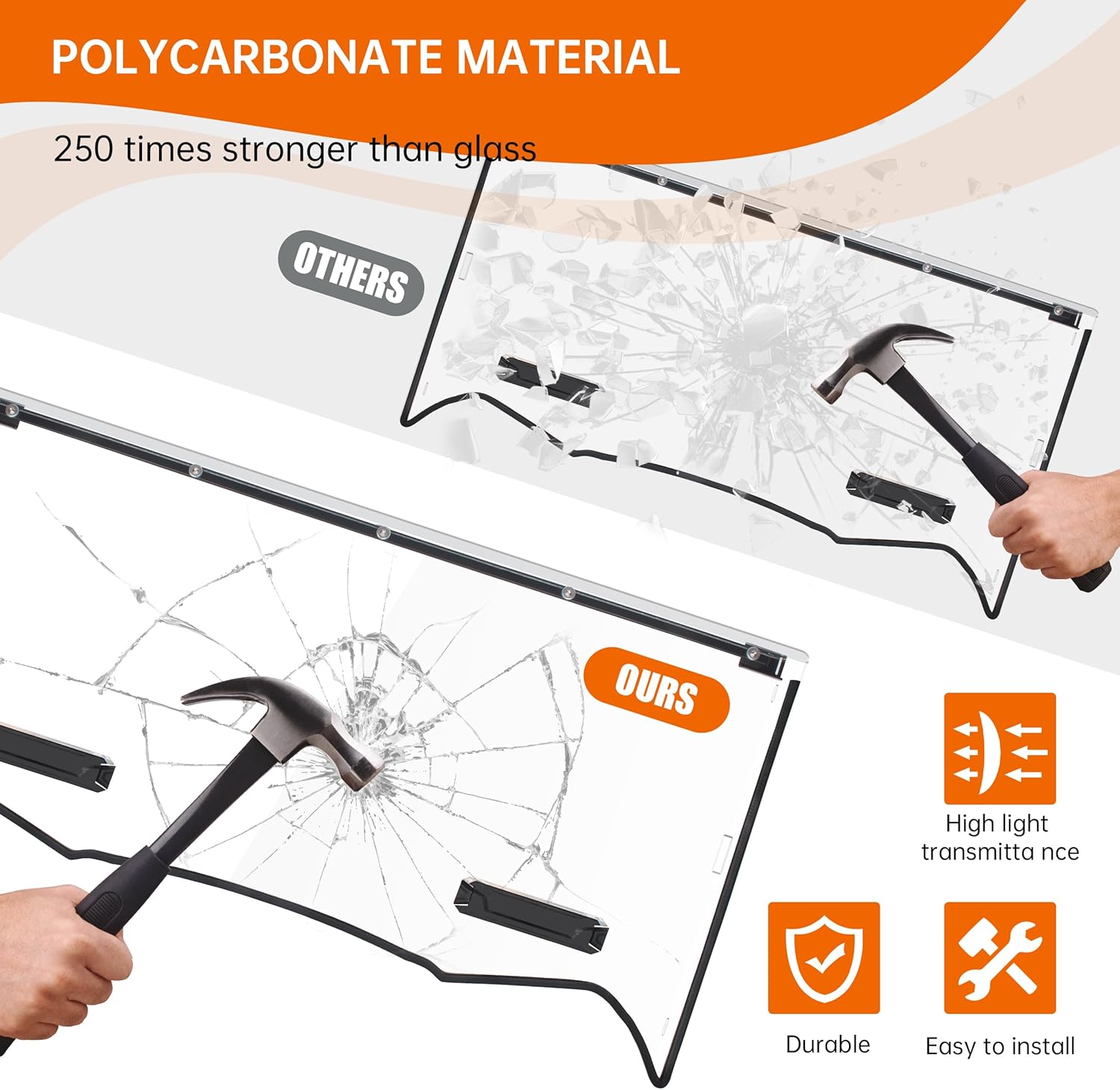 Front Full Windshield Compatible with 2016-2025 Kawasaki Teryx/ Teryx4 Accessories Clear Hard Coat Poly Front Vented Windscreen Window for Kawasaki Teryx 800/ Teryx4 800