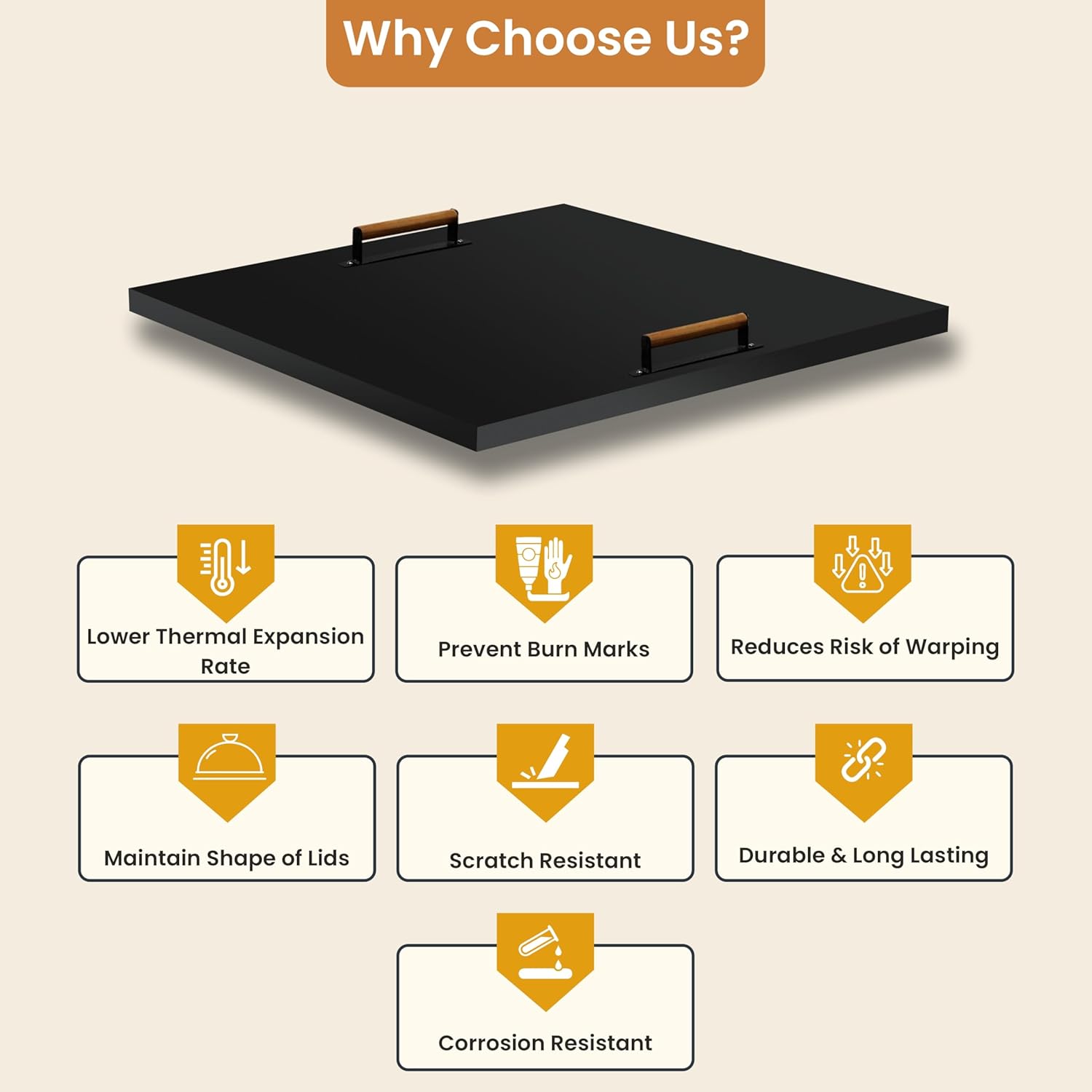 Febtech - 36 inch Square Fire Pit Lid Fit for 34