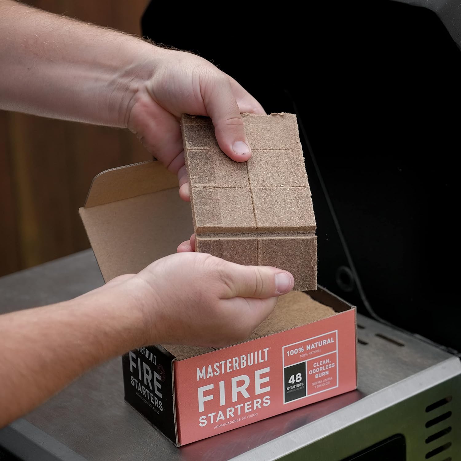 SINGLYFIRE 22 inch Fire Pit for Outside Outdoor Wood Burning Small Bonfire Pit Steel Firepit Bowl & Masterbuilt Fire Starters, 48 Count