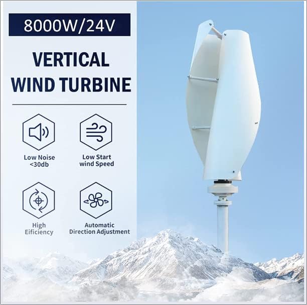 8000W Home Wind Turbine, 12V 24V 48V AC Permanent Magnet Wind Turbine Suitable for Household Power Generation, Camping, Boats
