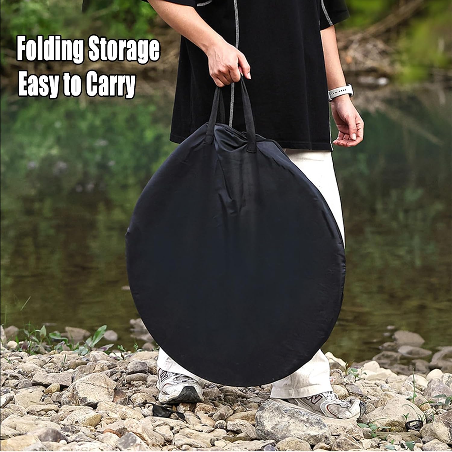 Outdoor Fire Pits, Folding Round Fire Pit Table, Portable Wood Burning Fire Pits with Storage Bag for Outside Camping Picnic BBQ