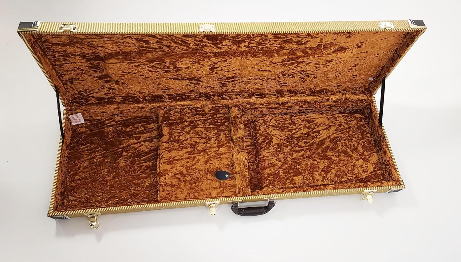 Sprite BGC-250 3/4 TWEED/GOLD SHORT SCALE BASS CASE fits FENDER MUSTANG GRETSCH G2220, Sire U5 Bass Ursa Short Scale Basses