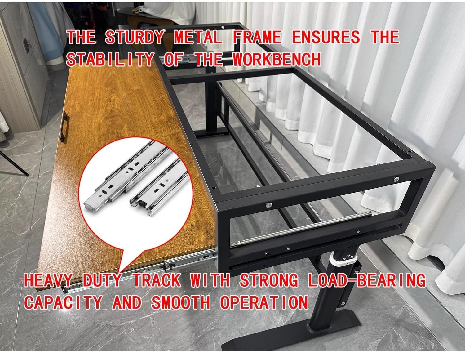 Music Studio Desk Workstation with Keyboard Tray, Office Computer Table with Organized Wiring/Keyboard Shelf Workbench Electronic Piano Midi Production Recording Studio(Walnut Wood+Black Shelf,62in)