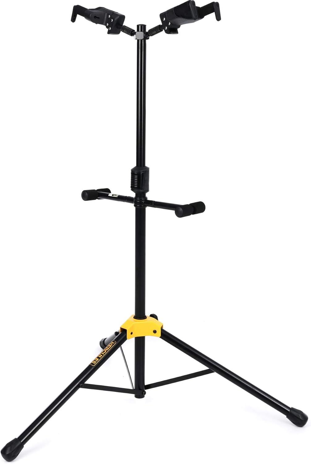 Hercules Stands GS422B PLUS Dual Guitar Stand with Auto Grip System and Foldable Yoke