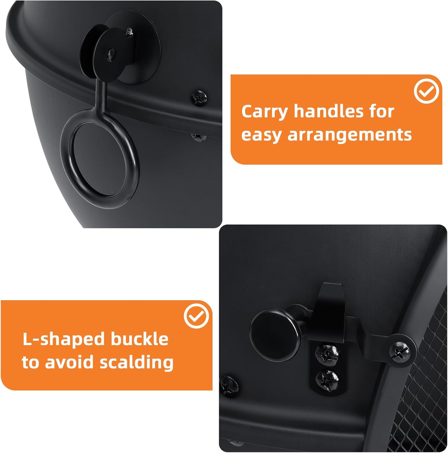 SINGLYFIRE Chiminea Fireplace Outdoor Prairie Fire Deck or Patio Backyard Wooden Fire Pit with Chiminea Cover Rust-Free Iron Black