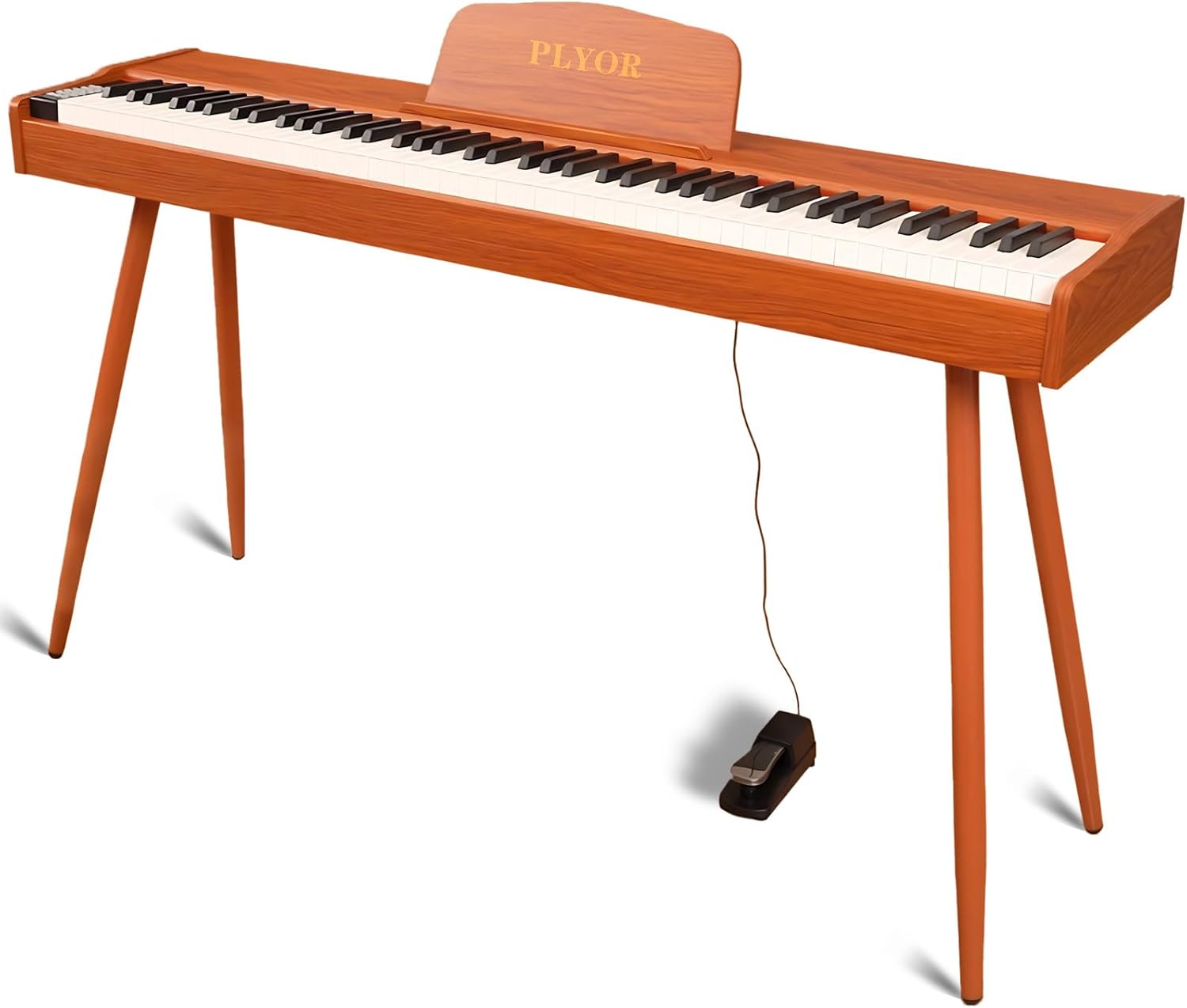 Digital Piano 88 Keys Semi Weighted Keyboard with Stand, Full-size Electric Piano for Beginners & Adults, Sustain Pedal, Power Adapter, Headphone Mode, MIDI USB, Control Panel