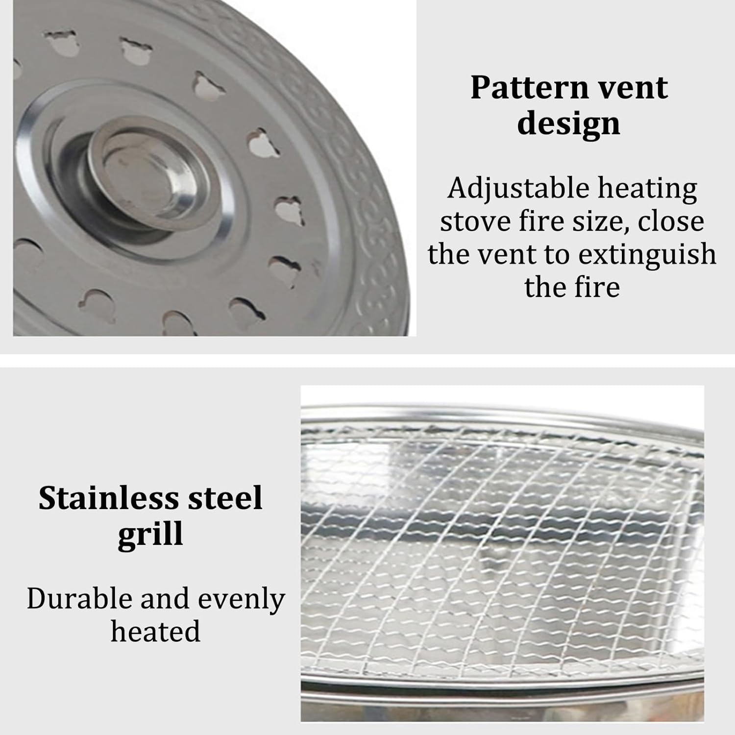 Incinerator Burn Barrel Stainless Steel Incinerator Garden Fire Pit Charcoal Burning Stove with Handle ＆ Fire Hook Barbecue Stove Burn Barrels for Burning Leaves Paper Trash.(C)