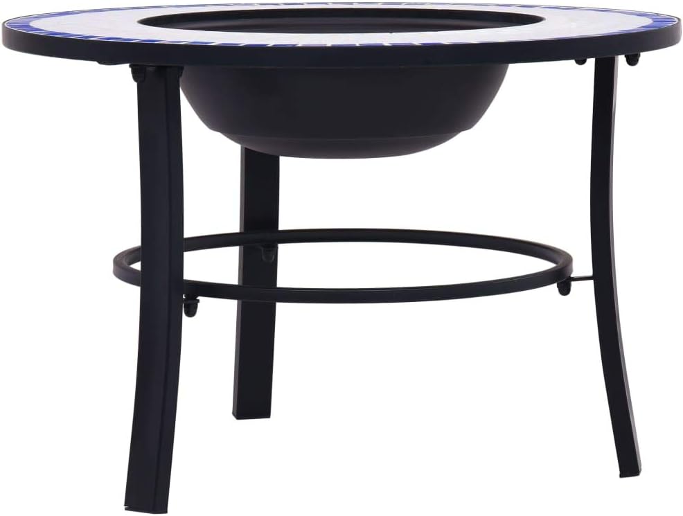 Mosaic Fire Pit Blue and White 26.8 Ceramic