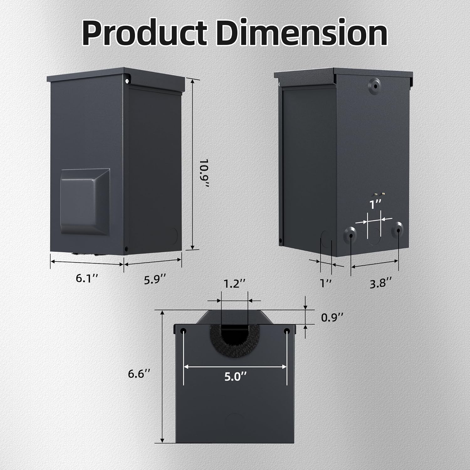 Joinfworld 50 Amp Generator Inlet Box, NEMA SS2-50P 125/250V 12500W Weatherproof Outdoor Receptacle, Emergency-Ready Industrial Grade