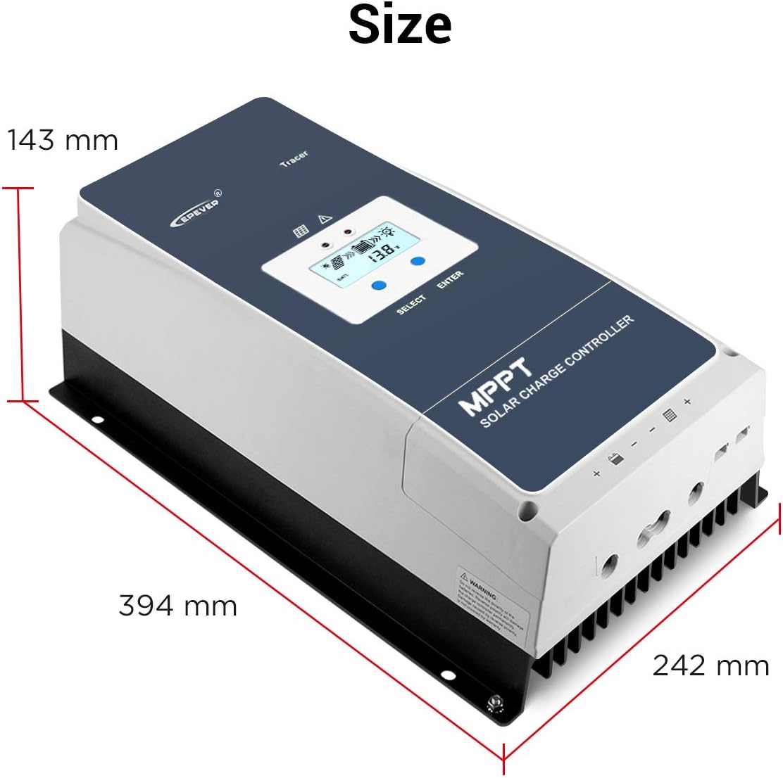 EPEVER 100A MPPT Solar Charge Controller 12V/24V/36V/48V Auto Max 150V Input Negative Ground Solar Panel Charge Regulator with MT50 Remote Meter Temperature Sensor RTS & PC Communication Cable RS485