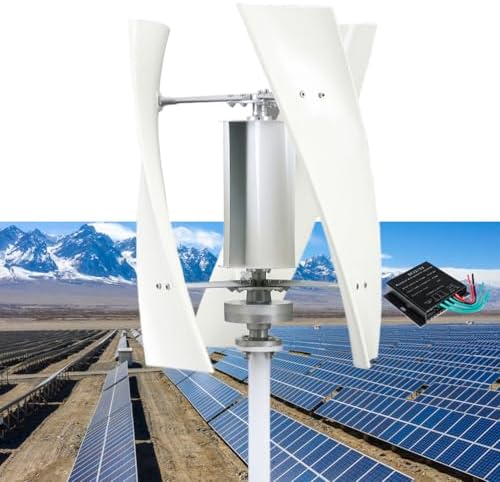 8000W Vertical Wind Turbine Generator Kit with 3 Blades, 220V/48V/24V/12V, Complete Wind Power System for Home & Street Lighting, Efficient Renewable Energy Solution (White)