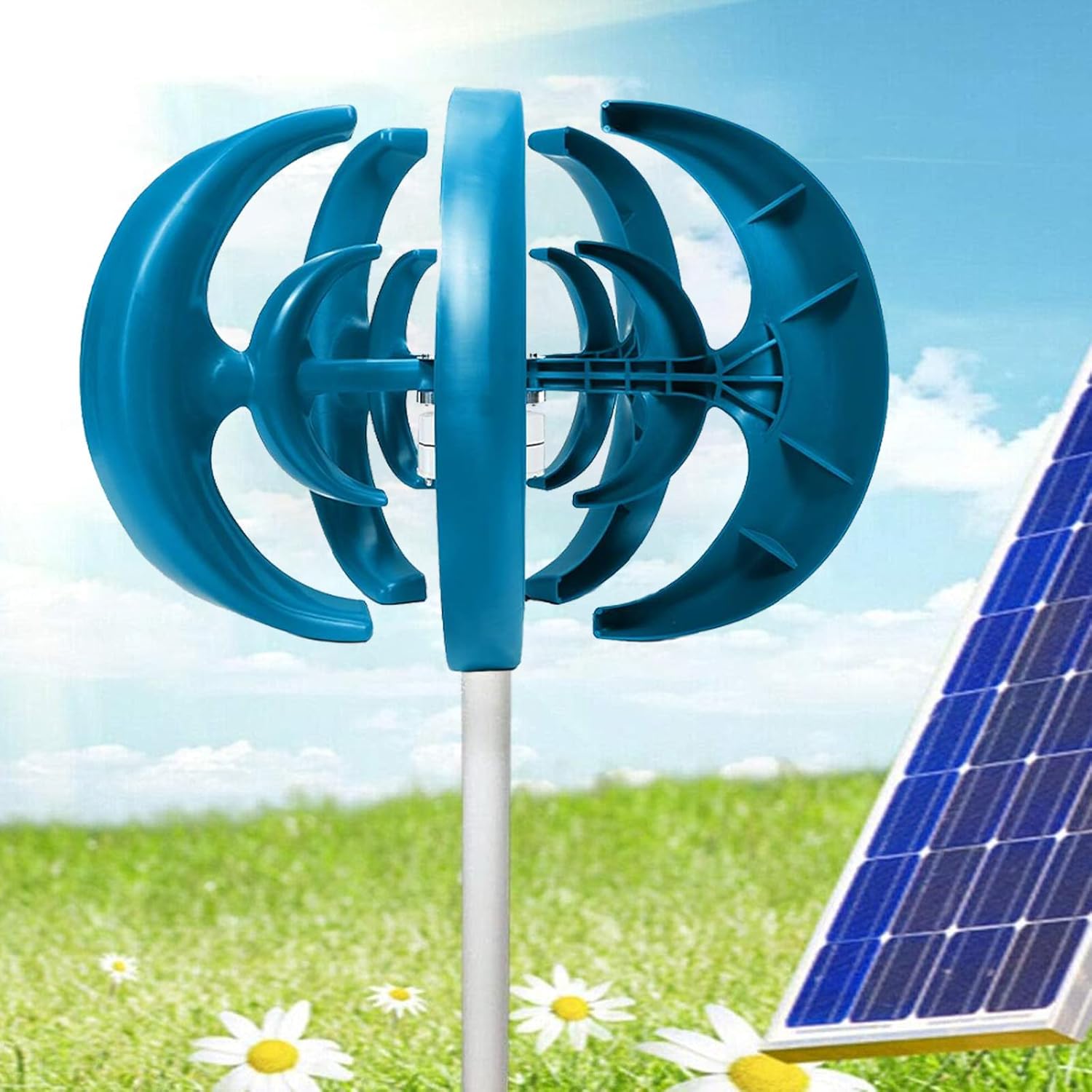 10000W Vertical Wind Turbine - 5-Blade Wind Power Generator with Controller for Home & Factory - Efficient 24V Renewable Energy Solution for Sustainable Living