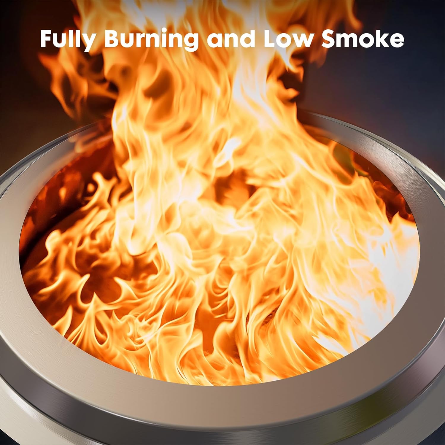 19 Inch Smokeless Fire Pit,304 Stainless Steel Tabletop Firepit Wood Pellets Burning Fire Pits for Camping,Bonfire with Removable Ash Pan - Portable Outdoor Fire Pit