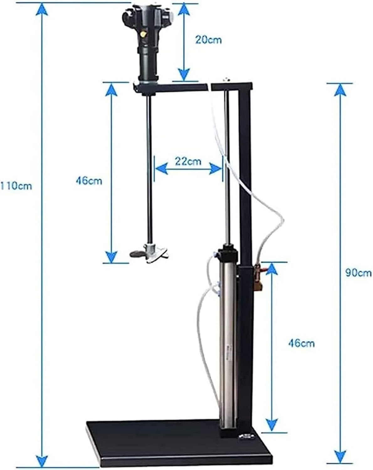 Pneumatic Bracket Mixer Concrete Stirrer, 5 Gal/20LPneumatic Paint Mixer Machine, Desktop Vertical Air Agitator for Mixing Feed (