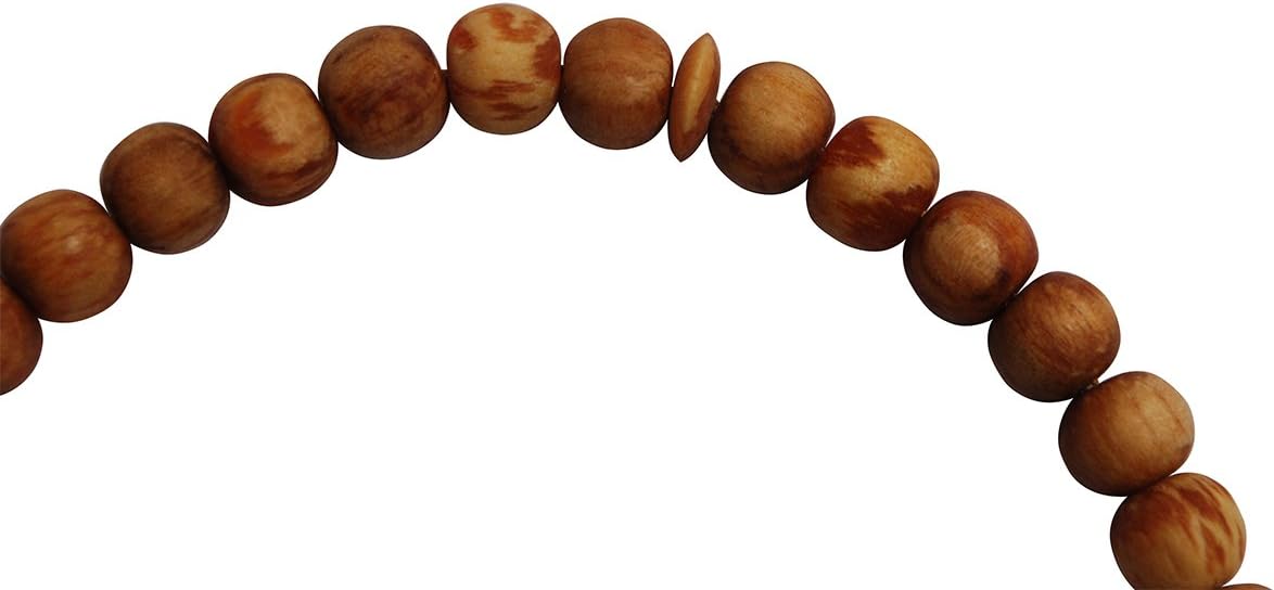 Lot of 12 - Naturally Scented 33-Bead Pine Pitch Wood Prayer Beads Rosary- 8mm Wood Tasbih Tespih