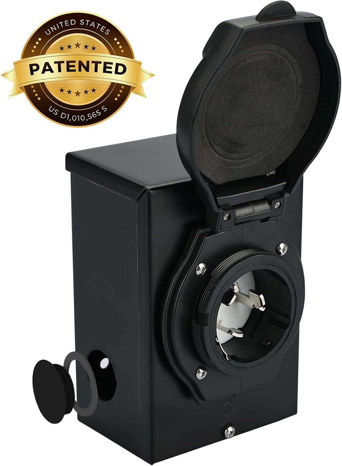 RVGUARD Emergency Power Combo Kit, 25 Foot 50 Amp Generator Cord and Power Inlet Box, NEMA 14-50P to SS2-50R Generator Cord with NEMA SS2-50P Pre-Drilled Generator Inlet Box, ETL Listed