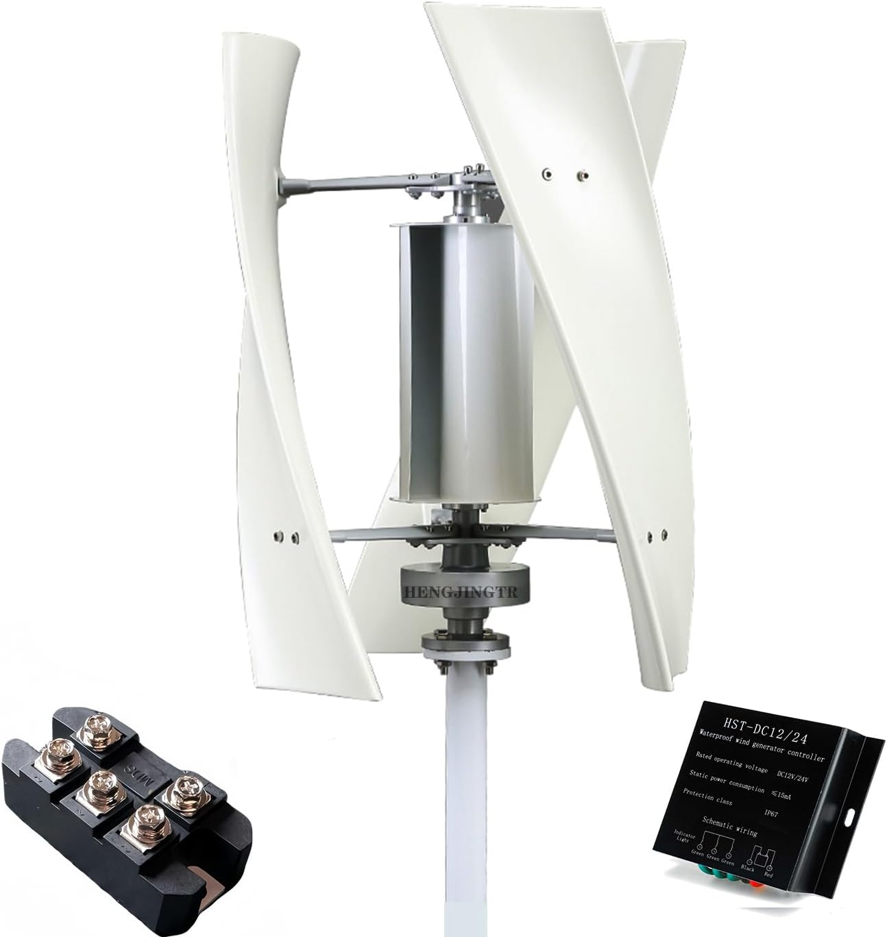 12V,Low Noise Vertical Maglev Wind Generatorpermanent Maglev Generator,12V 24V 48V 5000W 3 Blades Vertical Axis Wind Turbine Kit for Home Wind Turbine, with Controller